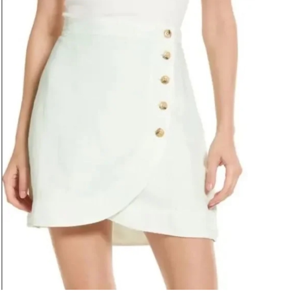 Madewell Linen Blend Tulip Hem Mini Skirt